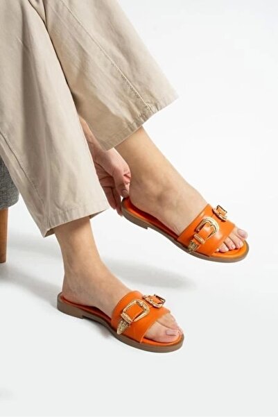 Vona Nova Sene Orange Skin Slippers