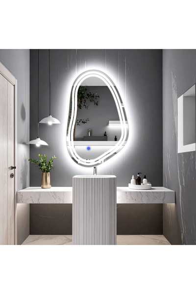 lumora mirror design Axira Beyaz Led'li Lazer Kumlamalı Lavabo & Banyo Aynası...