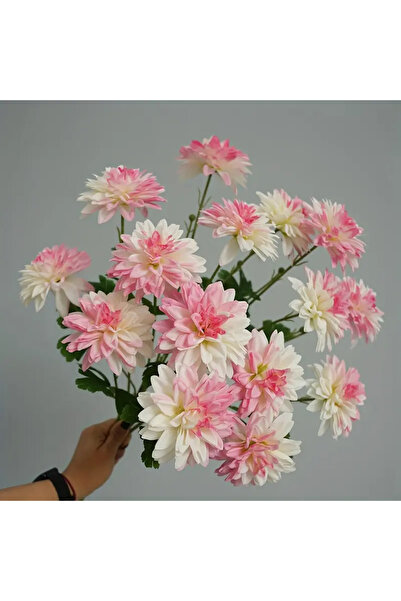 Yapay Çiçek Deposu Yapay 3lü Gardenya Dalı 70 cm Pembe - Krem