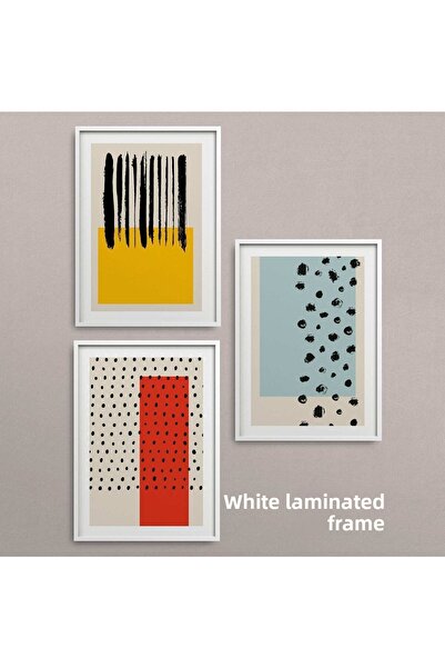 HOMEPACK Set cadru laminat alb 3 piese Pictură Hpn040