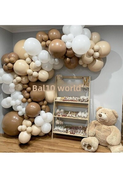 BEST PARTİ DOĞUM GÜNÜ PARTİ SÜSLERİ Caramel Skin White Pastel Color Balloon C...