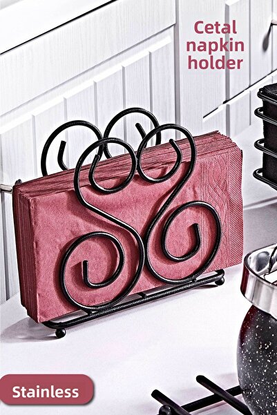 grimorlife حامل مناديل معدني أسود غير قابل للصدأ