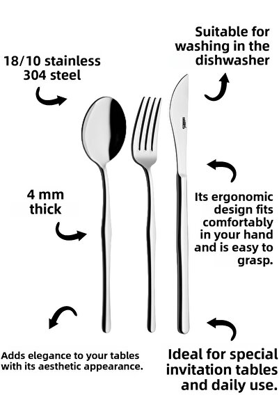 Rollers Anka Dessert Spoon - Stainless Steel, Set of 6