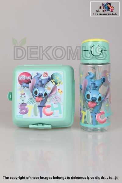 Stitch Lisan Stitch 500 ML Water Bottle and 2 Layer Feeding Bowl Food Set