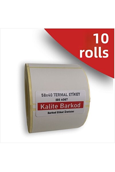 Kalite Barkod ملصق حراري 58x40| 10 لفات من ملصقات الباركود