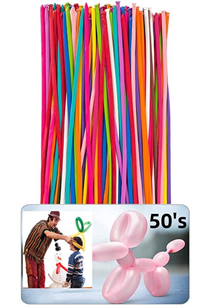 Parti dolabı اشتري 50 بالونة سجق طويلة متعددة الألوان