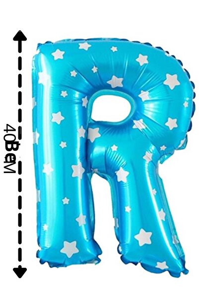 ELGALA بالون فويل حرف R بالون هيليوم 40 سم لون أزرق