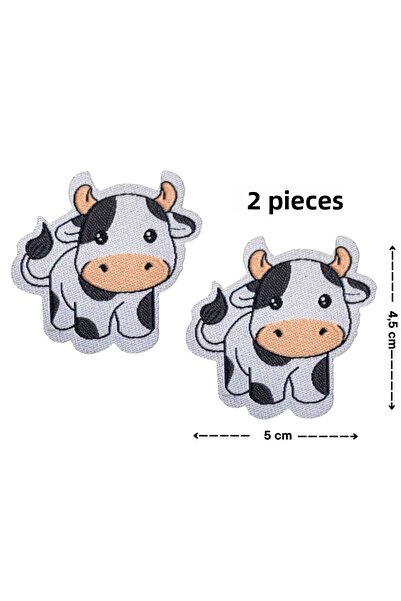 Megas Etiket Iron-On Cow Woven Crest/Patch