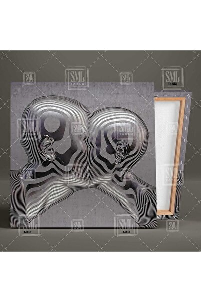 SML TABLO Целуваща се метална двойка Любов Сюрреализъм Квадратен печат на платно