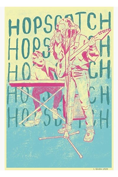 Universal Poster decorativ din lemn cu tablou colorat în stil Hopscotch