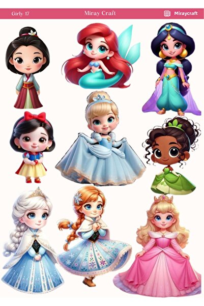 MirayDesign 1 autocolant cu ilustrație anime cu tematică pentru fete (12x17 c...