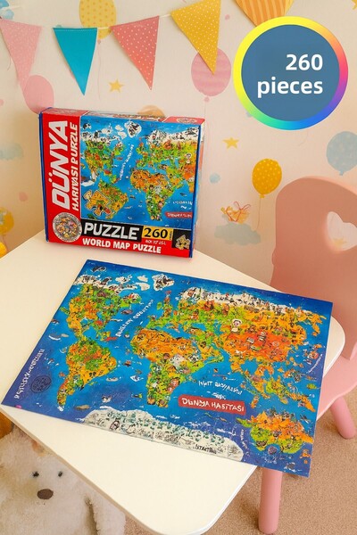 TOYFEST World Culture Map Puzzle Jigsaw - 260 Pieces