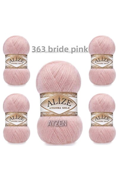 Alize Ayzen Home Angora Gold Hand Knitting Yarn 5 Pack