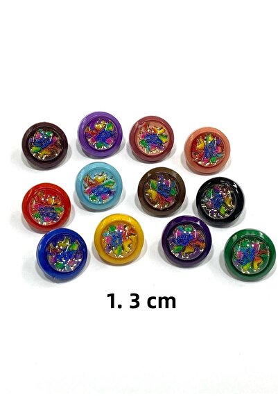 karantuhafiye زر اطفال / موديل لامع ملون / 10 قطع اخضر