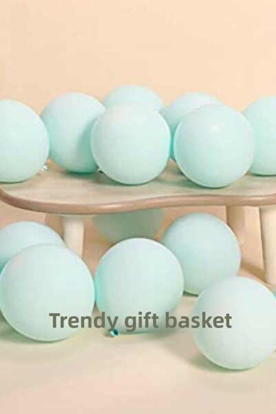 Trend Hediye Sepeti بالون معكرون باستيل أخضر 12 بوصة 15 قطعة