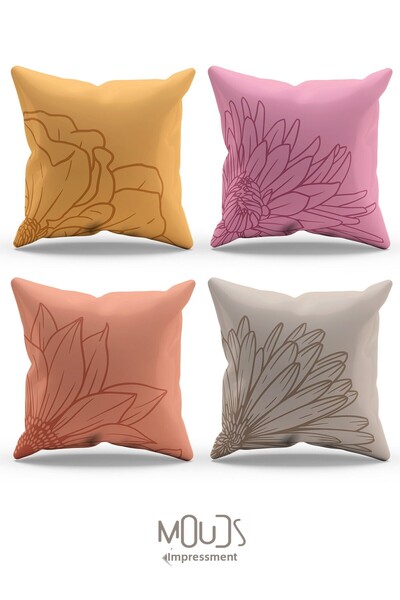 Moud's Față de pernă din piele de căprioară, combinată, cu model, linie paste...