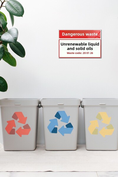 Decorita Pictură pe sticlă |   Semn din sticlă pentru deșeuri periculoase |  ...