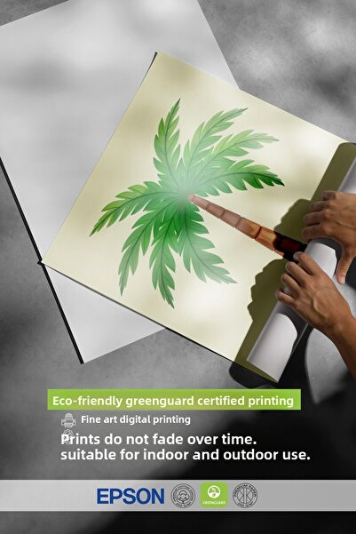 Postifull Black Framed Poster, Palm Tree, Illustration, Green Color Poster, 2025 Summer Selection, No:109594