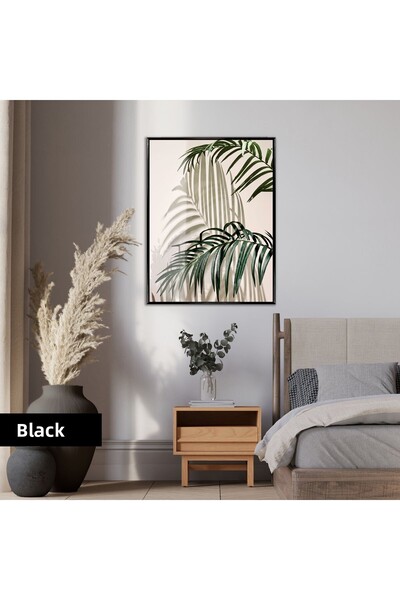 Harikabirev HARİKABİREV | VERDE |   MODEL DE FRUNZĂ DE PALMĂ | TABLA DE STICLA TEMPLATA CU CADRU, SIMPLE, VERTICALA