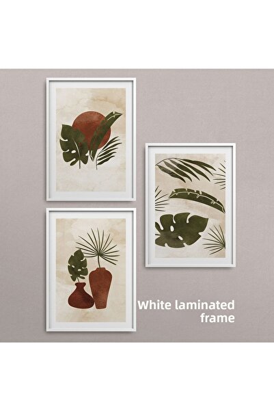 HOMEPACK Set cadru laminat alb 3 piese Pictură Hpn064