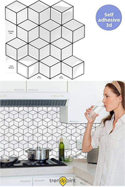 Trendpoint 1 брой 3D 30 см × 30 см кухненски плот PVC покритие самозалепващо ...