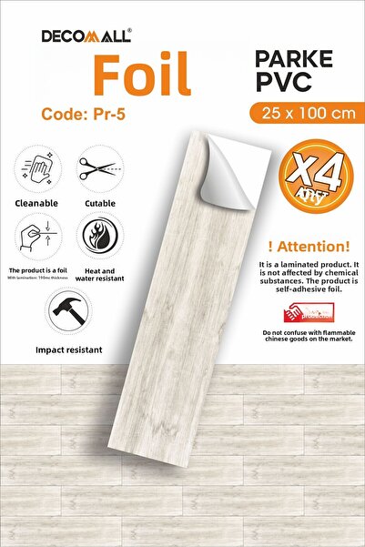 DECOMALL Folie autoadezivă PR-5, 4 bucăți, pentru pardoseală din lemn masiv ș...
