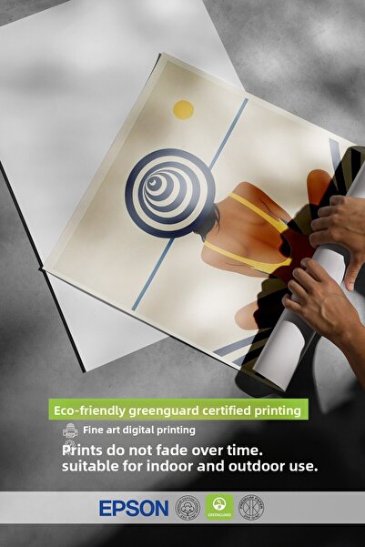 Postifull Black Framed Poster, Woman on the Beach, Illustration, Yellow Color Poster, 2025 Summer Selection, No:109608