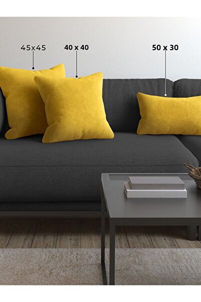 Demor Home وسادة رمي صفراء من سلسلة ناعمة للمبتدئين، غطاء وسادة