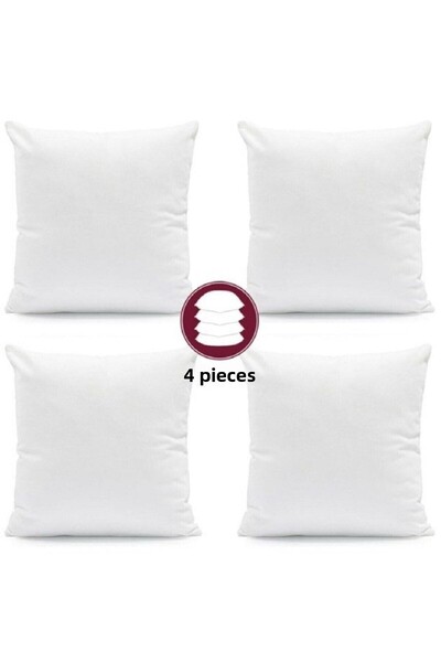 Junenext Throw Pillow Inner Pillow Extra Plump Pure Silicone 4 Pieces