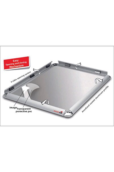 Nurline A4 Rondo Frame - Poster Frame - Document Frame - Open and Close Aluminum Look Frame