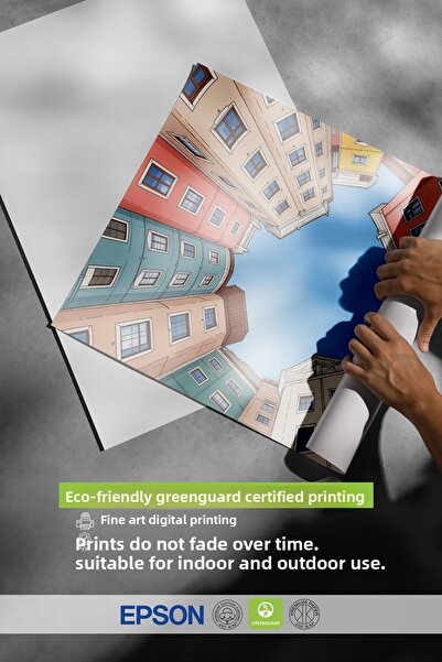 Postifull Black Framed Poster, Colorful Buildings, Illustration, Pink Color Poster, 2025 Summer Selection, No:109535