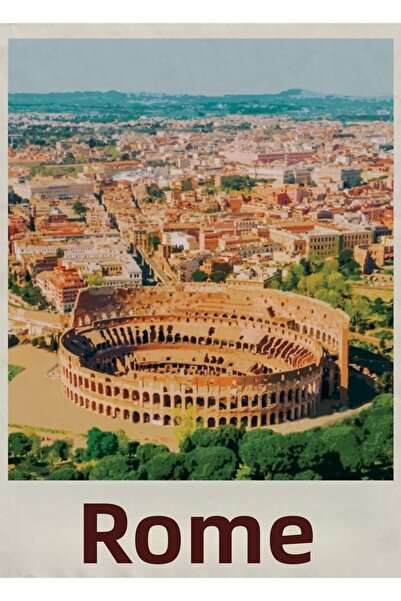Universal Αφίσα ταξιδιού Ρώμης Ιταλία Ρετρό Ταξιδιωτική Αφίσα Ιταλίας Κολούσι...