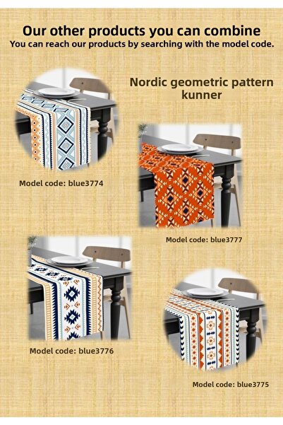 FUS BLUE Ethnic Scandinavian Patterned Set of 4 Throw Pillow Covers
