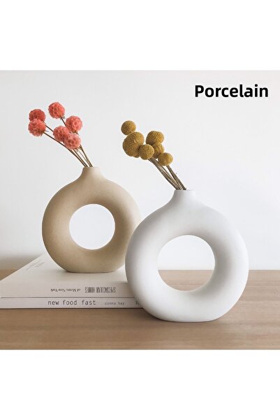 Porselian Set de 2 vaze boeme cu inele