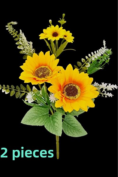 MD Aspiz Flowers 1 изкуствено слънчогледово цвете - пампасова трева, висящо слънчогледово цвете, сушени лалета, без саксия