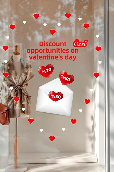 Ayza Tasarım 14 februarie Ziua Îndrăgostiților Magazin Locul de muncă Autocol...