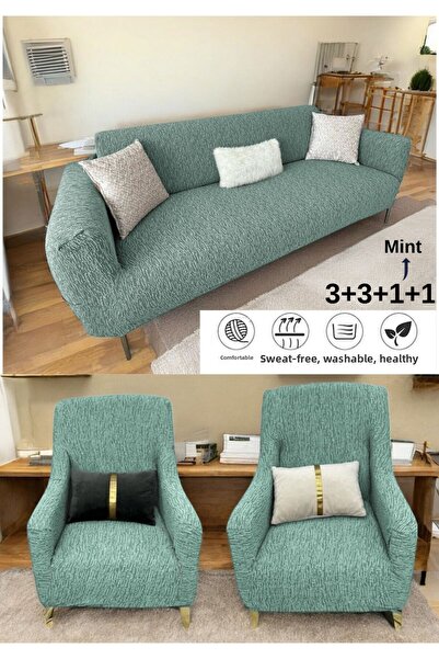 etleshome Jacquard 3 3 1 1 Elastic Sofa Cover |   Elastic Seat Cover |   Seat...