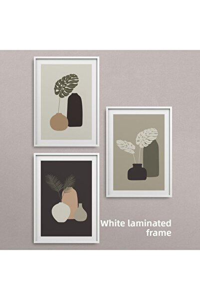 HOMEPACK Set cadru laminat alb 3 piese Pictură Hpn051