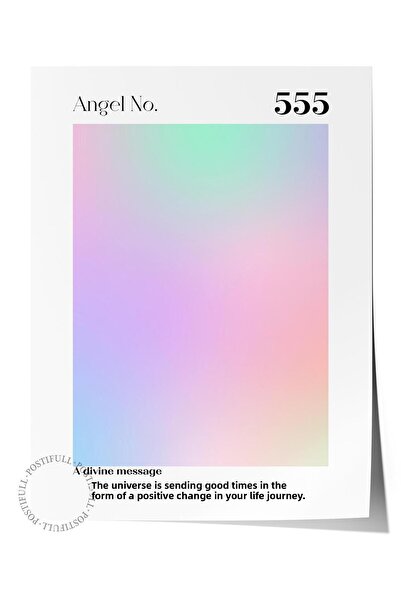 Postifull Aura Series NO:86 - 555 Αγγελικός αριθμός Έγχρωμη αφίσα χωρίς πλαίσιο
