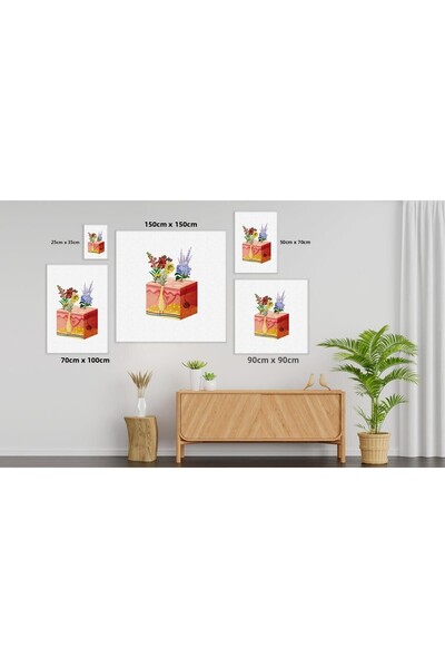 Prof Pictură pe pânză cu flori din piele, cadou decorativ