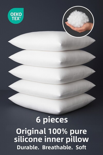 Yamesa 6 bucăți pernă interioară umplută cu silicon 100% pur autentic, durabi...