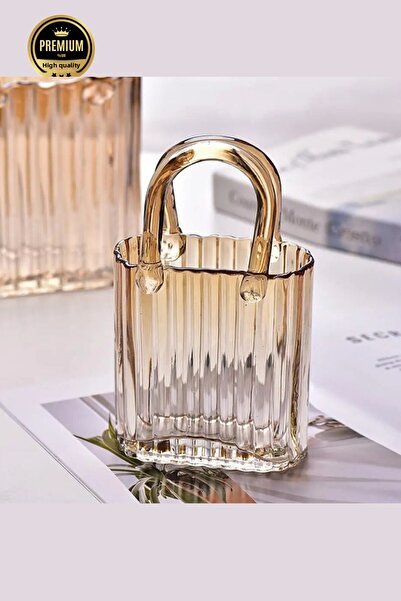 NEWNOW Διακοσμητικό γυάλινο βάζο σε σχήμα τσάντας |   Γυάλινο βάζο με κομψή σ...