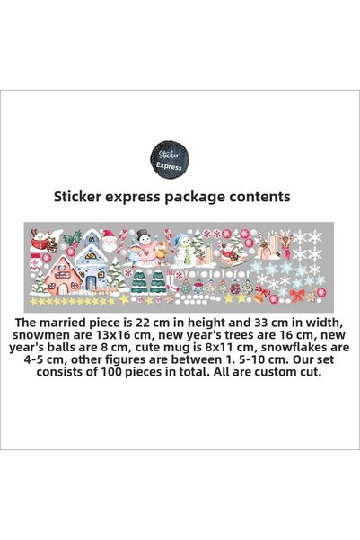Sticker Ekspres Happy New Year New Year Glass Door Wall Sticker Set