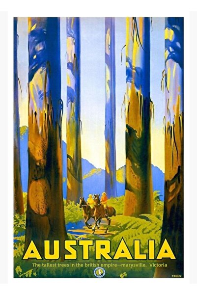 Universal Poster de călătorie în Australia, tablou decorativ din lemn
