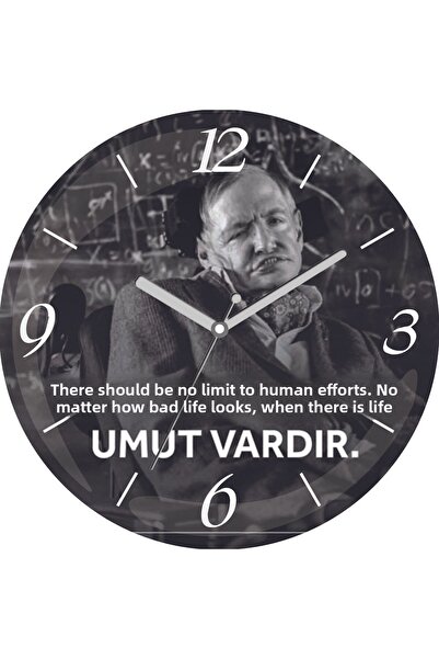 ART HEDİYE Stephen Hawking Există o speranță Ceas de perete din sticlă reală ...