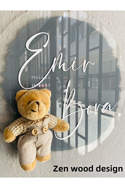 Zen Ahşap Tasarım Pleat Baby Room Door Ornament