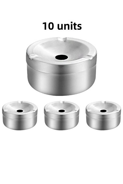 Falconetti 10 bucăți de scrumieră rotundă din oțel pentru cafenea și restaura...