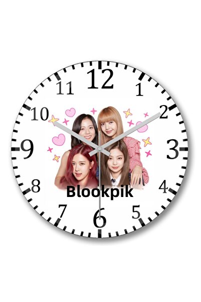 Baskı Dükkanı Ceas de perete Blackpink Sticlă reală curbată