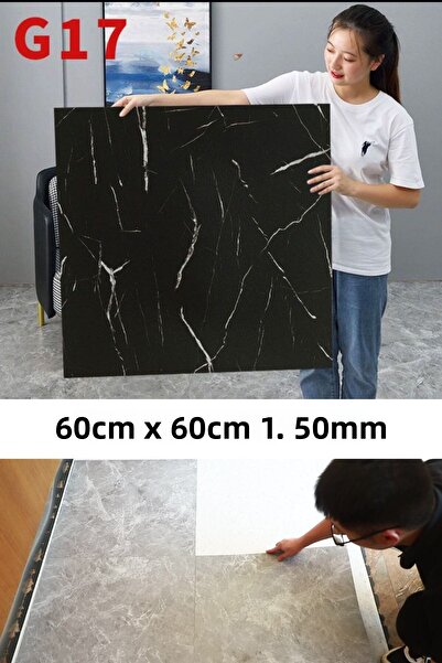 GELDİMİCOM Adhesive Thick Durable Pvc Floor Trim Floor Trim Floor Trim 60X60Cm (4Pcs)