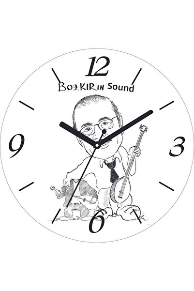 ART HEDİYE Neşet Ertaş Ceas de perete din sticlă reală cu diametrul de 30 cm,...